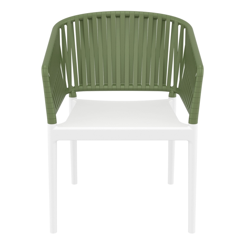 Compamia Portofino ArmChair in White-Olive Green