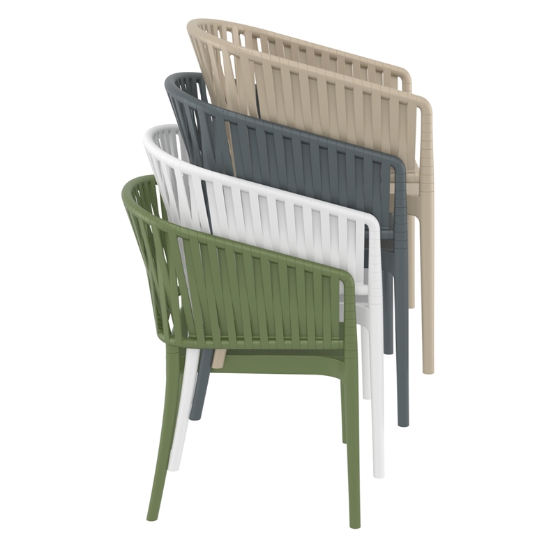 Compamia Portofino ArmChair in White-Olive Green