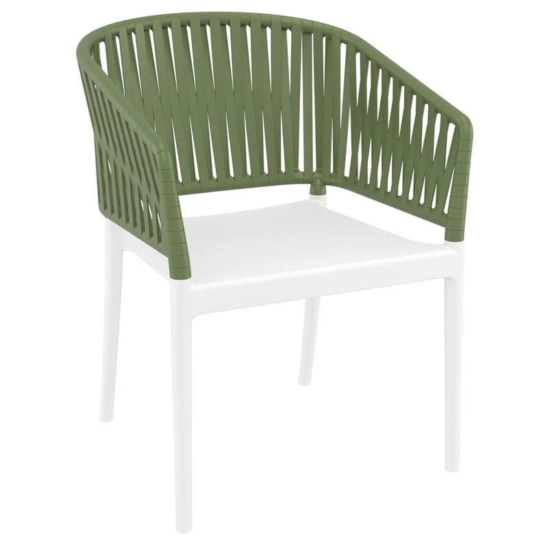 Compamia Portofino ArmChair in White-Olive Green