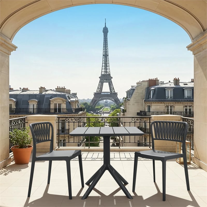 Compamia Portofino Side Chair in Dark Gray