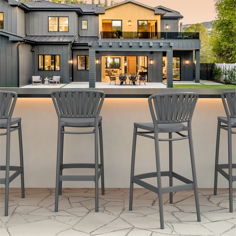 Compamia Portofino Bar Stool in Dark Gray