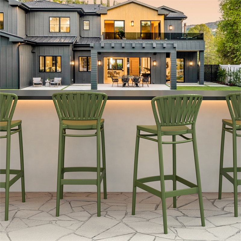 Compamia Portofino Bar Stool in Olive Green Finish