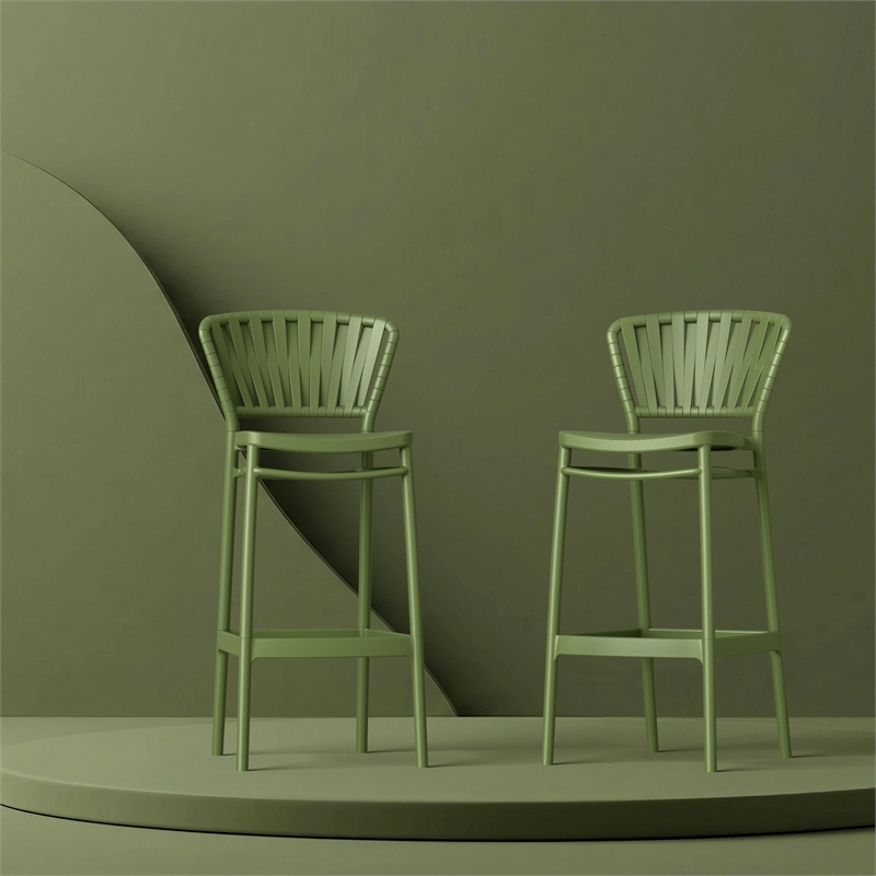 Compamia Portofino Bar Stool in Olive Green Finish