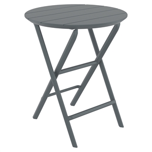 Compamia Helen 24&quot Round Folding Bistro Table in Dark Gray