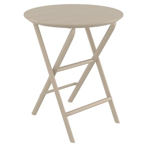 Compamia Helen 24&quot Round Folding Bistro Table in Taupe