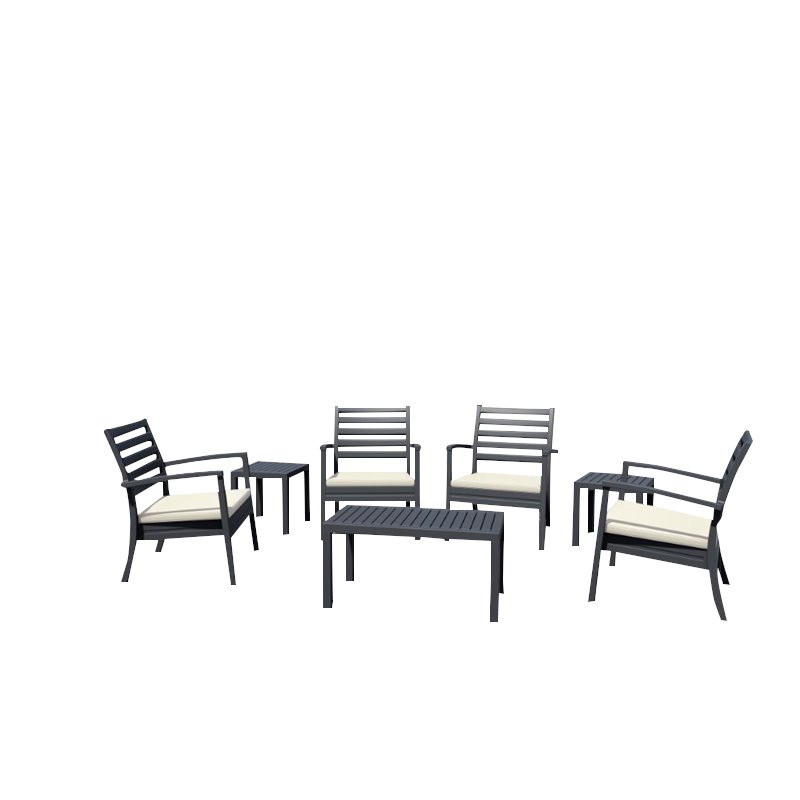 Compamia Artemis 7 Piece XL Club Seating Set in Silver Gray