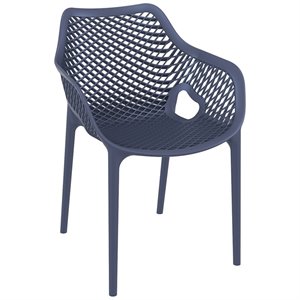 compamia air xl outdoor patio dining arm chair in dark gray