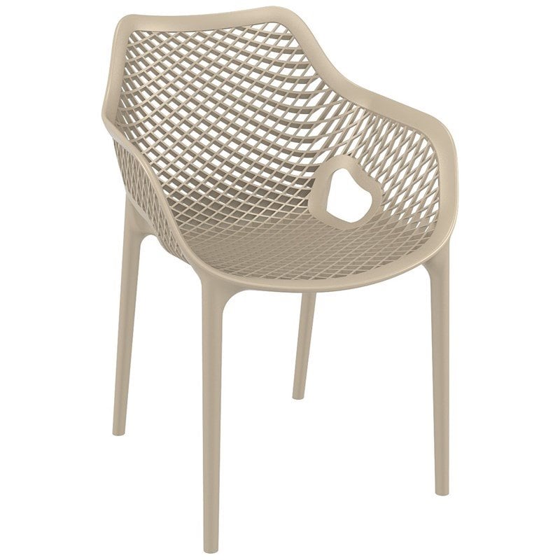 Compamia Air XL Outdoor Patio Dining Arm Chair in Taupe