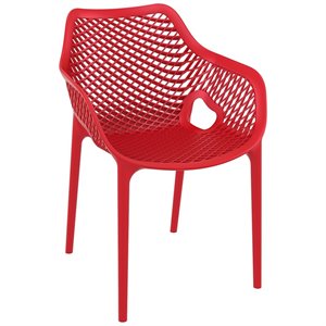 compamia air xl outdoor patio dining arm chair in red