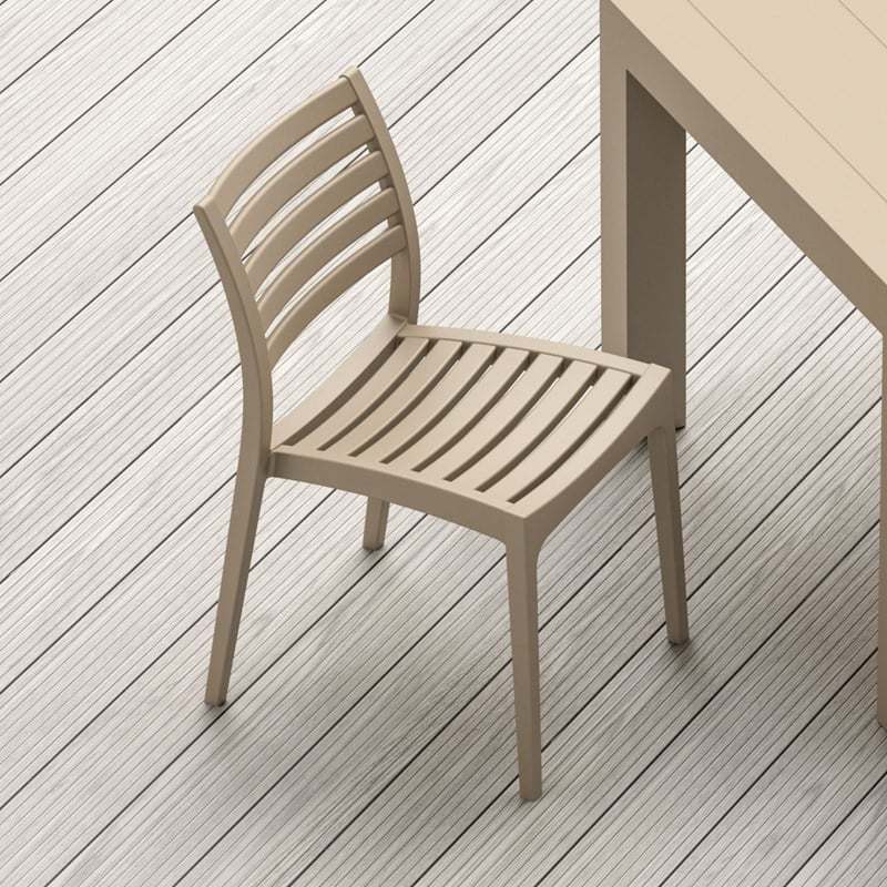 Compamia Ares Outdoor Patio Dining Chair in Taupe
