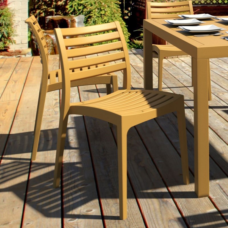 Compamia Ares Outdoor Patio Dining Chair in Teak Brown