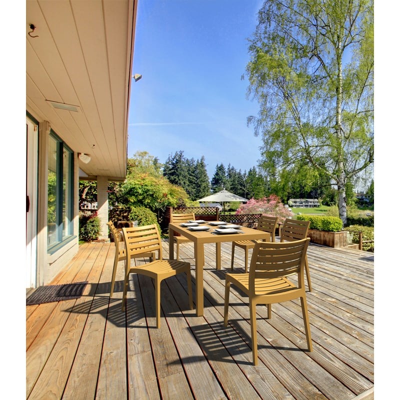 Compamia Ares Outdoor Patio Dining Chair in Teak Brown