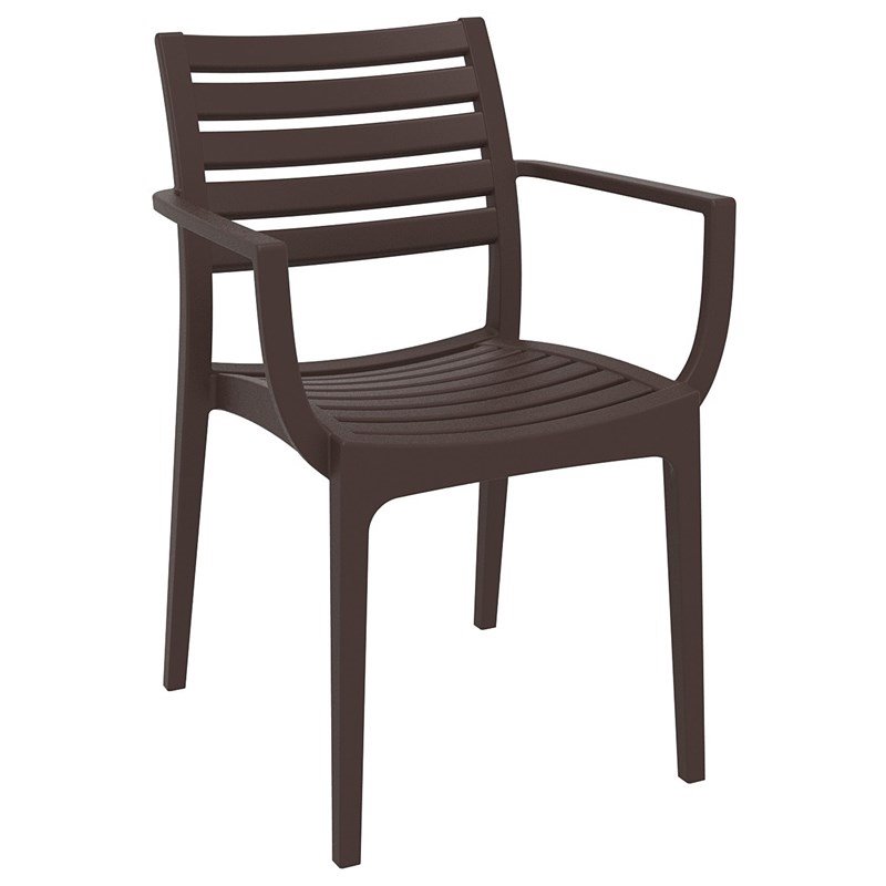 Compamia Artemis Outdoor Patio Dining Arm Chair in Brown Cymax Business