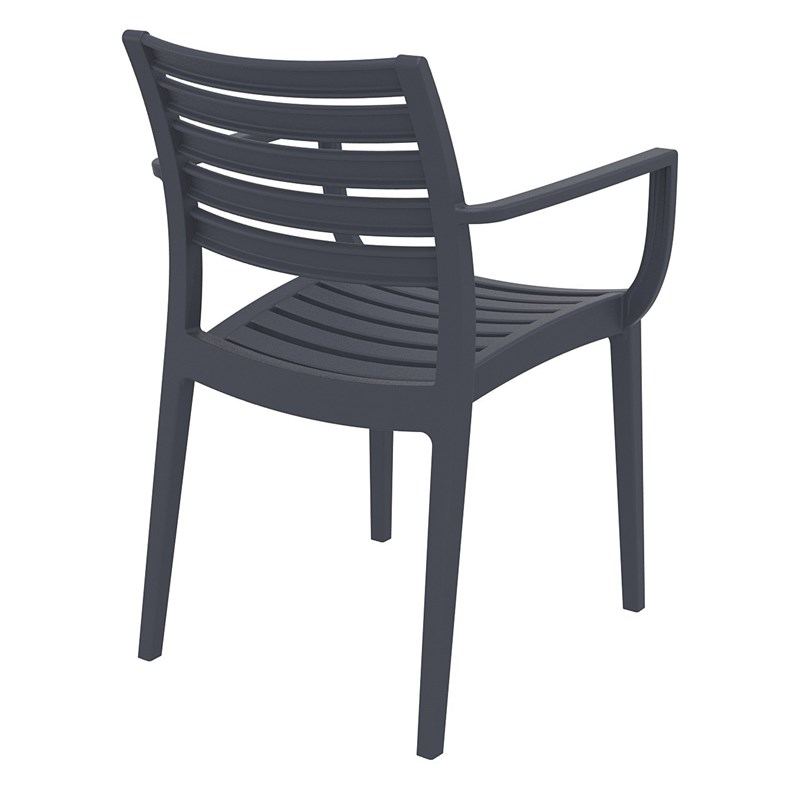 Compamia Artemis Outdoor Patio Dining Arm Chair in Dark Gray