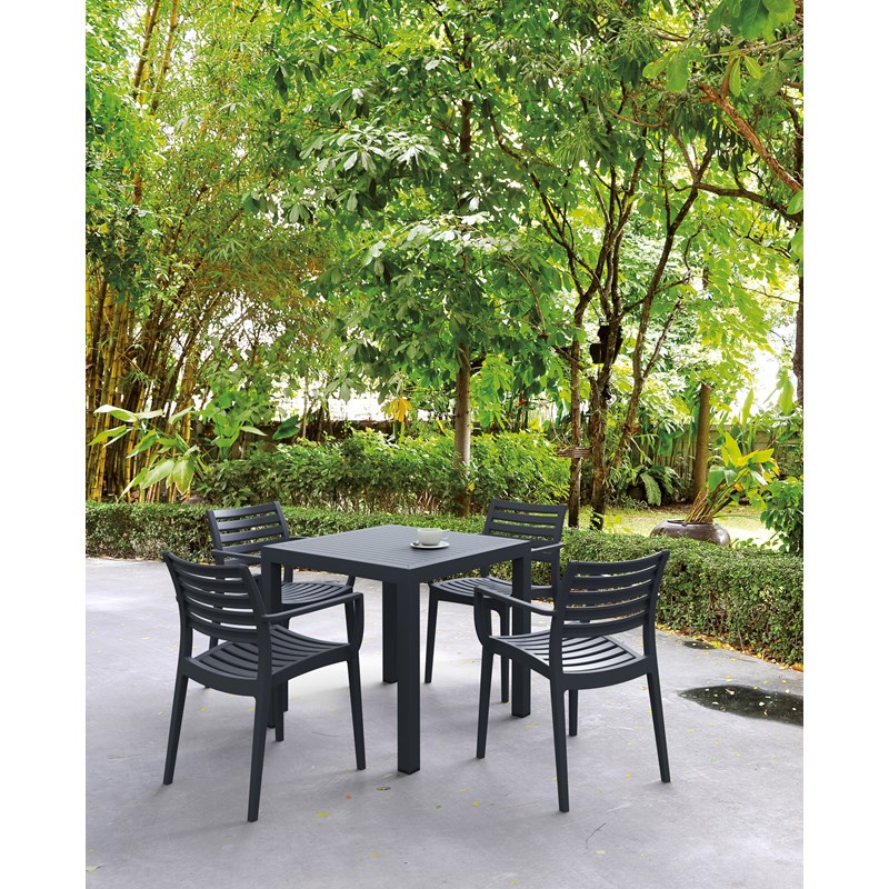 Compamia Artemis Outdoor Patio Dining Arm Chair in Dark Gray