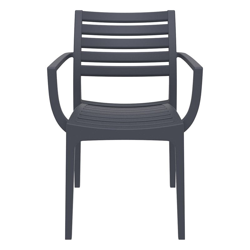 Compamia Artemis Outdoor Patio Dining Arm Chair in Dark Gray