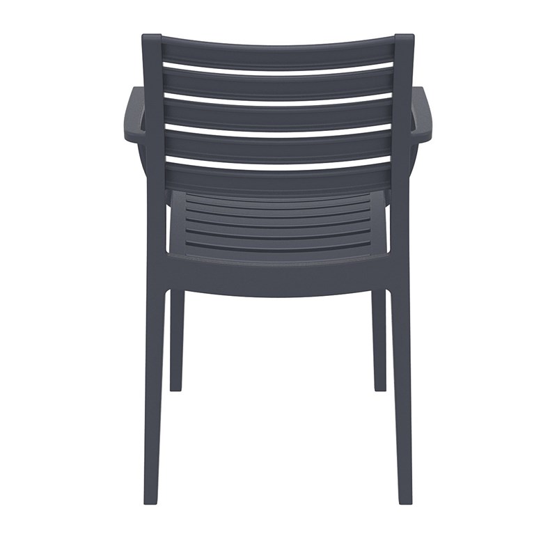 Compamia Artemis Outdoor Patio Dining Arm Chair in Dark Gray