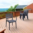 Compamia Artemis Outdoor Patio Dining Arm Chair in Dark Gray