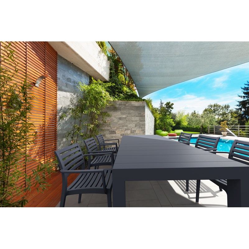 Compamia Artemis Outdoor Patio Dining Arm Chair in Dark Gray