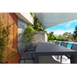 Compamia Artemis Outdoor Patio Dining Arm Chair in Dark Gray