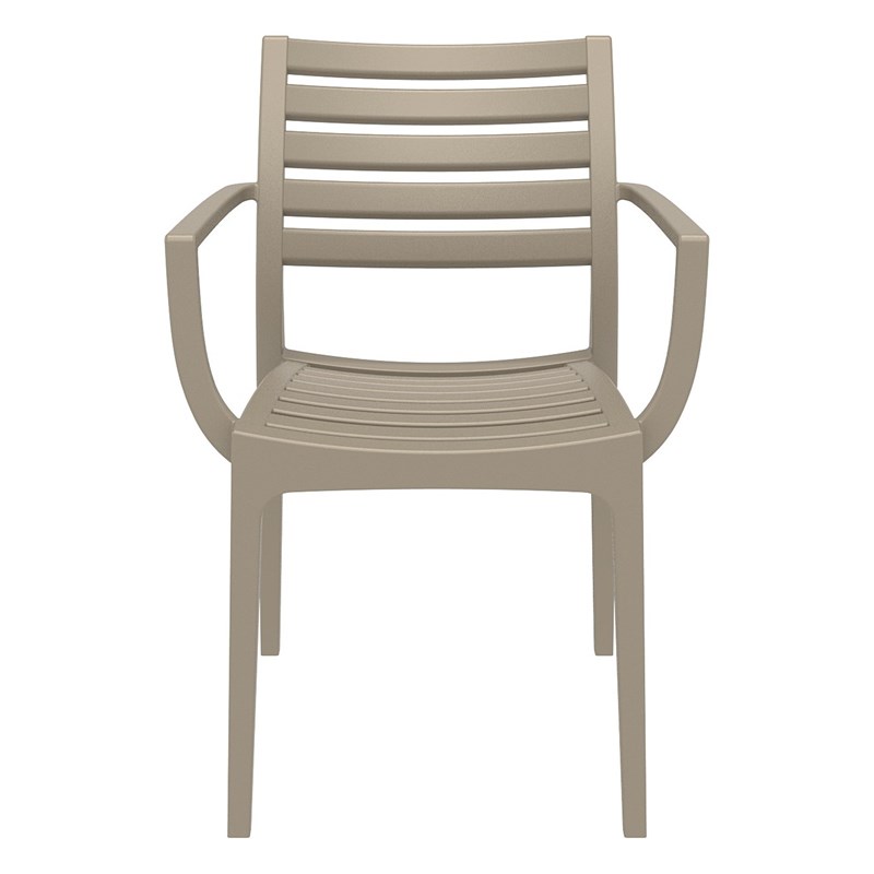 Compamia Artemis Outdoor Patio Dining Arm Chair in Taupe