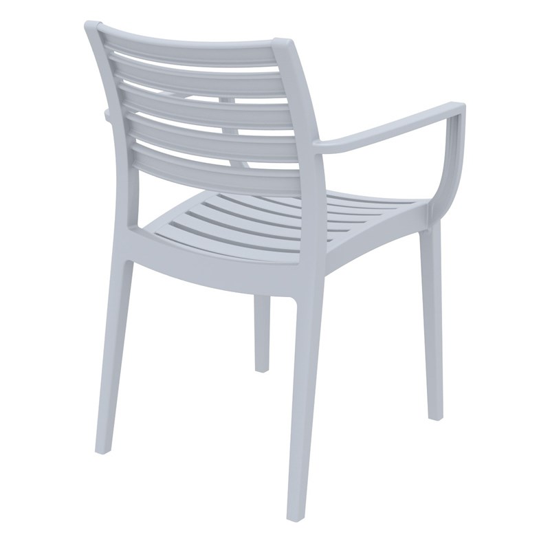 Compamia Artemis Outdoor Patio Dining Arm Chair in Silver Gray