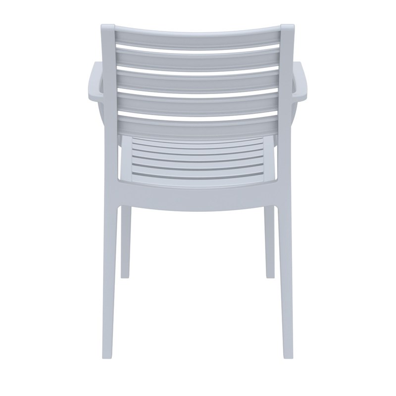 Compamia Artemis Outdoor Patio Dining Arm Chair in Silver Gray