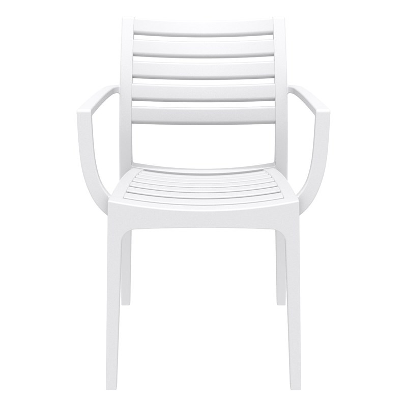 Compamia Artemis Outdoor Resin Patio Dining Arm Chair in White Cymax