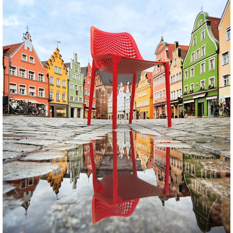 Compamia Air Outdoor Patio Dining Chair in Red