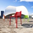Compamia Air Outdoor Patio Dining Chair in Red
