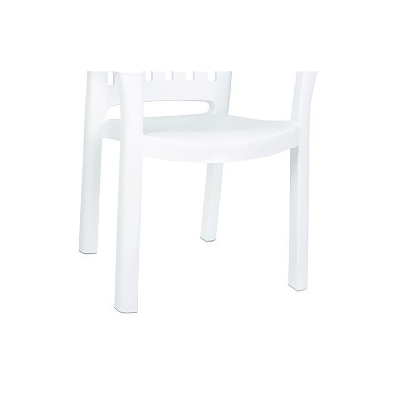 Compamia Sunshine Transitional Resin Patio Dining Arm Chair in White