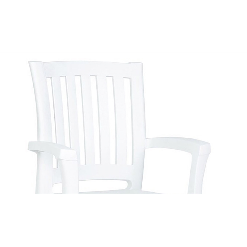 Compamia Sunshine Transitional Resin Patio Dining Arm Chair in White