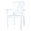 Compamia Sunshine Transitional Resin Patio Dining Arm Chair in White