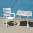 Compamia Marina Resin Patio Dining Arm Chair in White