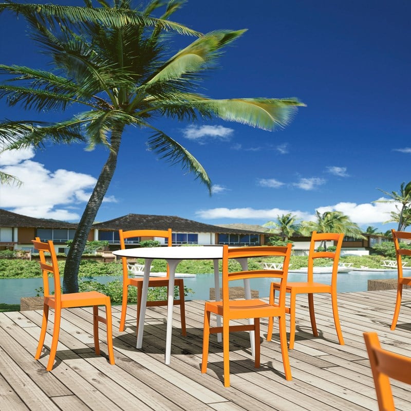 Compamia Tiffany Patio Dining Chair in Orange