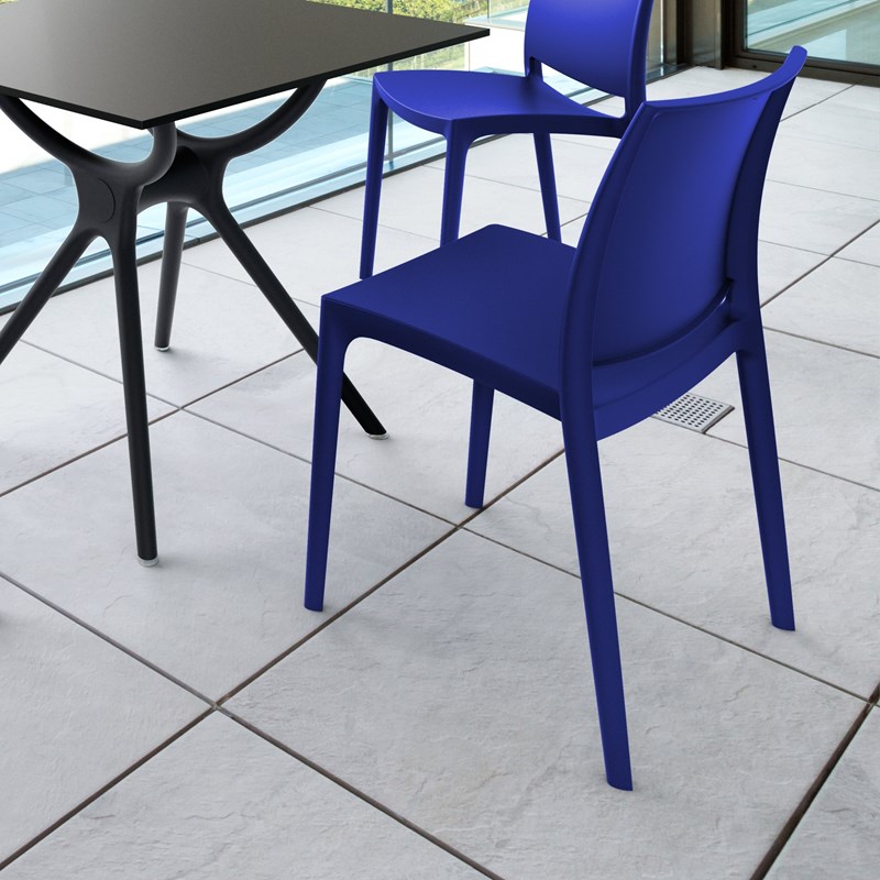 Compamia Maya Patio Dining Chair in Dark Blue