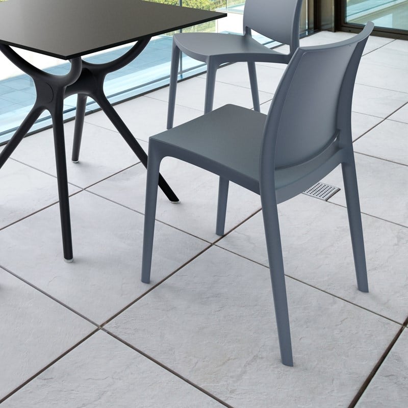 Compamia Maya Patio Dining Chair in Dark Gray