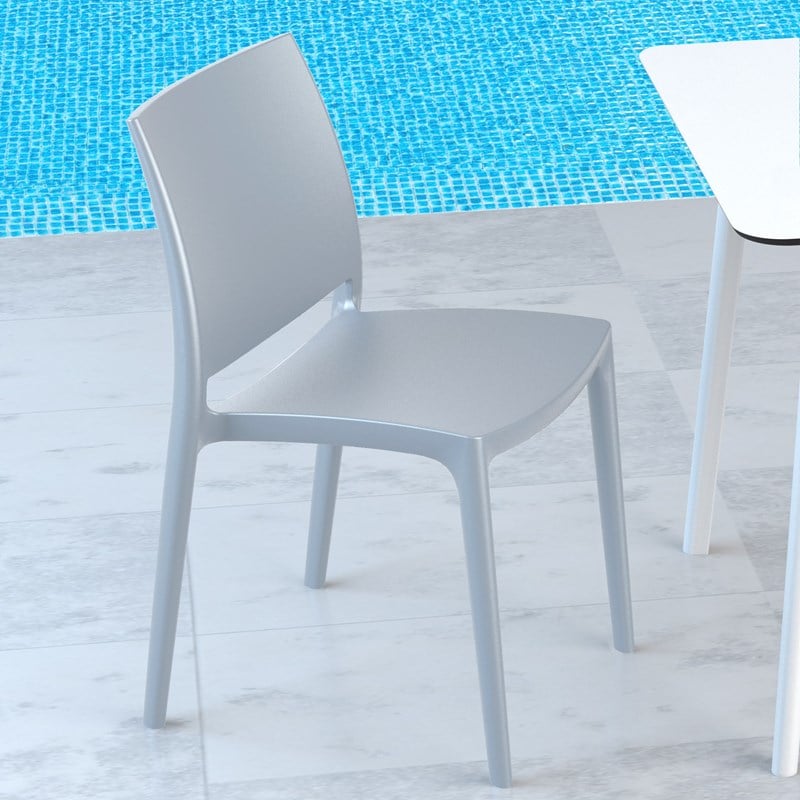 Compamia Maya Patio Dining Chair in Silver