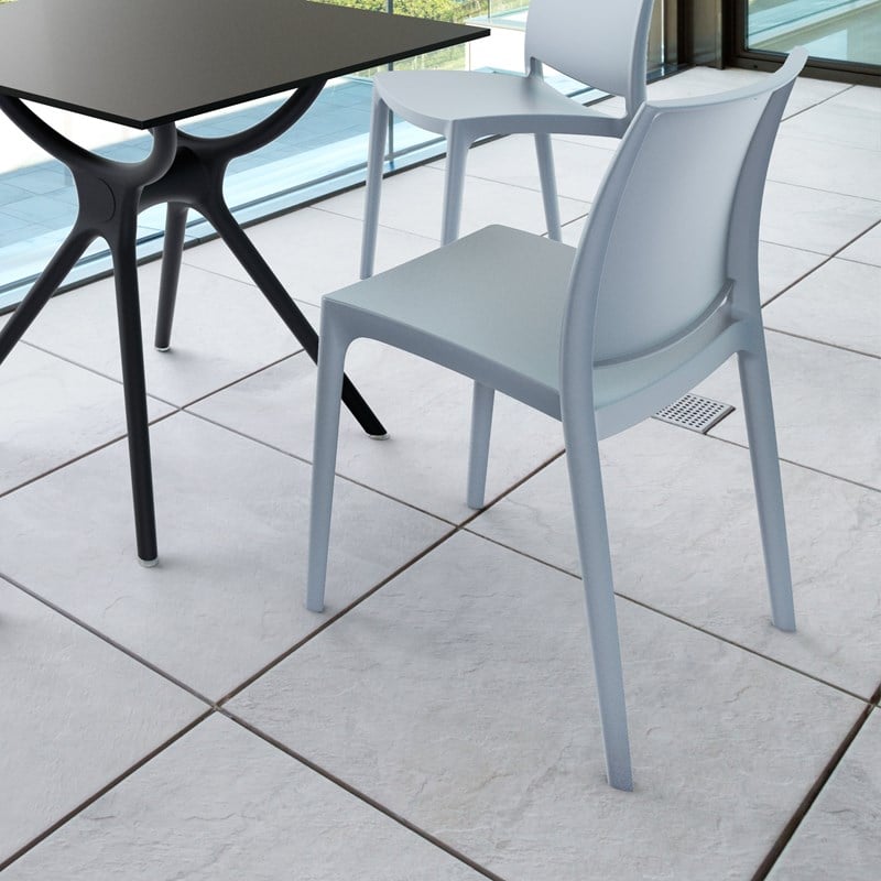 Compamia Maya Patio Dining Chair in Silver