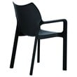 Compamia Diva Resin Outdoor Patio Dining Arm Chair in Black