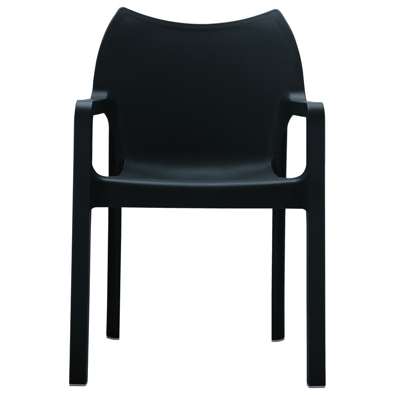 Compamia Diva Resin Outdoor Patio Dining Arm Chair in Black