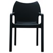Compamia Diva Resin Outdoor Patio Dining Arm Chair in Black