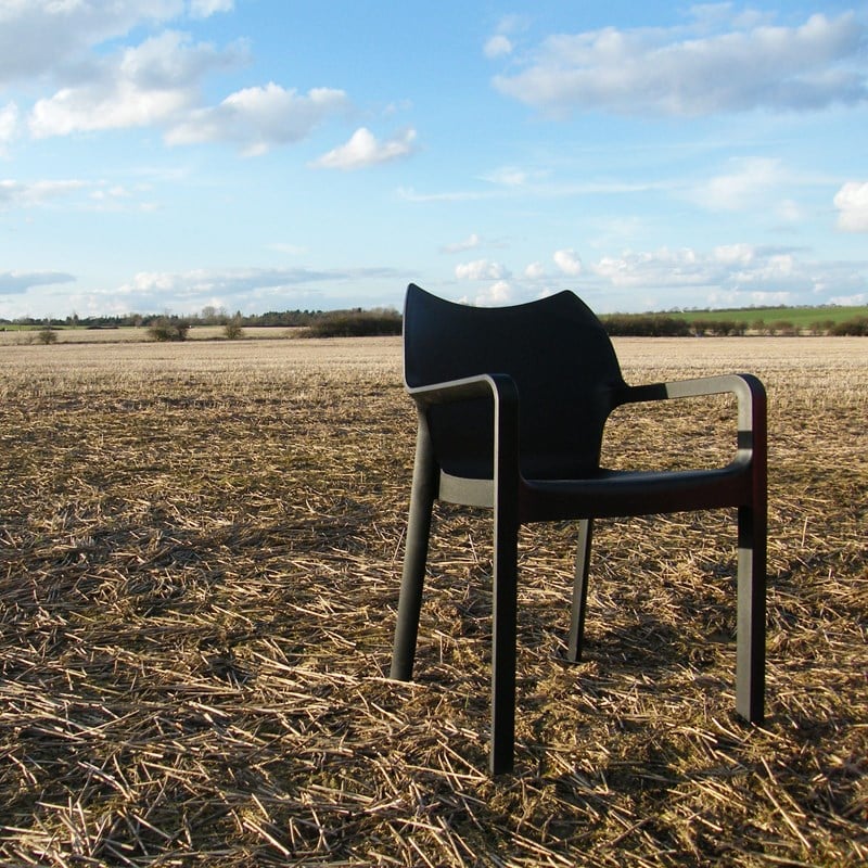 Compamia Diva Resin Outdoor Patio Dining Arm Chair in Black