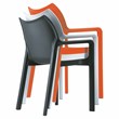 Compamia Diva Resin Outdoor Patio Dining Arm Chair in Black