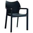 Compamia Diva Resin Outdoor Patio Dining Arm Chair in Black