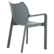 Compamia Diva Resin Outdoor Patio Dining Arm Chair in Dark Gray