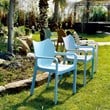 Compamia Diva Resin Outdoor Patio Dining Arm Chair in Light Blue