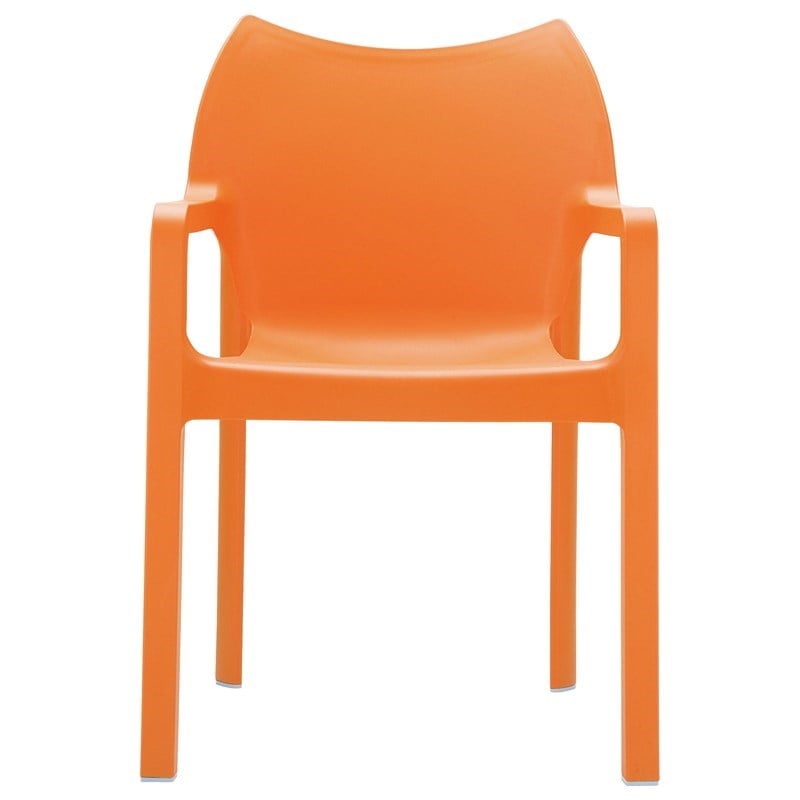 Compamia Diva Resin Outdoor Patio Dining Arm Chair in Orange