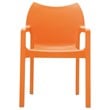 Compamia Diva Resin Outdoor Patio Dining Arm Chair in Orange