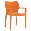 Compamia Diva Resin Outdoor Patio Dining Arm Chair in Orange